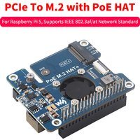 Raspberry Pi 5 PCIe to M.2 Adapter with PoE Support NVMe Protocol M.2 Solid State Drive 802.3af/At Network Standard Pi 5 PoE HAT