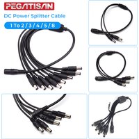 DC Power Splitter Cable Male to Female 2 3 4 5 8 Way Adapter Connector for CCTV Security Camera 12V 24V