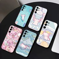 Cartoon Cute Axolotl Phone Case For Samsung S25,S24,S21,S22,S23,S30,Ultra,S20,Plus,Fe,Lite,Soft Black Cover