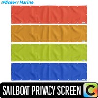Compatible with Sailboat Privacy Screen, Multi-Size Options, FLICKER MARINE, 50cm Wide UV Shade & Wind Shield, Reinforced Edge D
