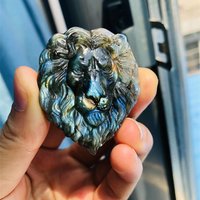 1PC Crystal Stone Blue Labradorite Carving Bats Animal Heart Wings Moonstones Carve Halloween Decor