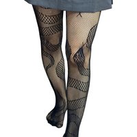Y2K Women Gothic Hollow Out Pantyhose Lolita Thigh Fishnet Stockings Cosplay JK Spicy Girls Black Sexy Thin Ins Tide Lace Tights