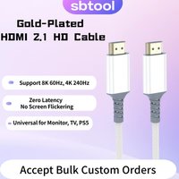 HDMI 2.1 Cable 1M/2M/3M White 8K 60Hz 4K 240Hz High Speed HDMI Cord Ultra HD Video Cable for TV Monitor Projector 2026 New