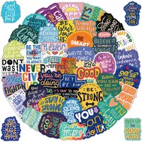 52Pcs Inspirational English Quote Stickers Motivational Decor Decals for Handbooks Laptop Skins Phone Cases Sticker Story Store