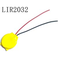 2pcs/lot LIR2032 3.6V rechargeable lithium battery 2032 with wire button battery