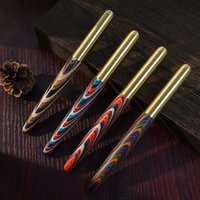 Colorful Wooden And Brass MeBrass Fountain Pen with Converter Filler F nib Writing Gift pens business office supplies stationery