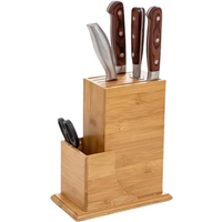 Bamboo Knife Storage Block without Knives, 7 Slots Universal Knife Holder Countertop Butcher Block Knife Stand for Easy Kitchen