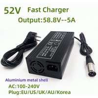 52V Schnellladegerät 58,8V/5A für 52V Lithium-Batterie-Ladegerät DC5.5x2.1x2.5 XLR Starke Wärmeableitung