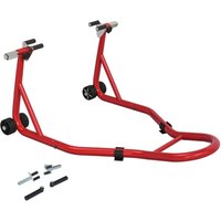 Front Motorcycle Paddock Stand Motorbike Stand with Anti-Slip Mat, U-Shaped and L-Shaped Adapters,200 kg Capacity,Red