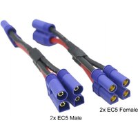 EC5 Parallel Battery Cable Y Splitter 12AWG Silicone Wire Male Female Connector RC LiPo Drone Car Boat 120A
