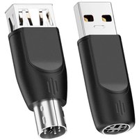 USB To for PS2 Converter Keyboard Mouse Circular Hole 6-pin Adapter USB Female To for PS2 Male Type C To for PS2 Female Adapter