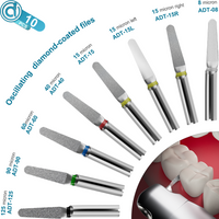 AI-ADT Dental Saw Blades for Interproximal Stripping Orthodontic Handle Oscillating Diamond-Coated Files 10pcs/8pcs Mixed Size