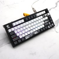 GMK-KEY Ink Lotus Flowers Keycap Dye sublimation Keycaps For MX Switches dz60 RK61 Anne gk61 DZ60 GK64 68 980 108 ISO Key Cap