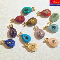 5pcs Natural Stones December Birthday Stones Water Drop Zircon charms Pendant Women's Necklace DIY Pendant Accessories Wholesale
