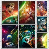 Sci-Fi Novel P-Project Hail Mary Poster Versatile HD Waterproof Wall Art Self-Adhesive Decor for Any Space Ideal Gift