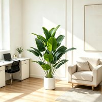 1 Pc Large Artificial Banana Leaves Bird Of Paradise Tree, Fake Tropical Palm Plant For Home Garden Office Party Decor