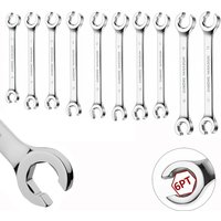1Pc Oil Pipe Flare Nut Wrench Open Ring Double Head Spanner 8-19mm High Torque Mirror Hand Tool Brake Wrench for Car Repair