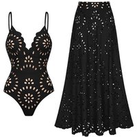 2025 New Sexy V-Neck One Piece Swimsuit For Women Cut Flower Hollow Out Swimwear And Beach Dress Female Bathing Suit Beachwear