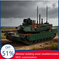 892 PCS Customize Series M1A2 SEP V2 in 1/45th Scale MOC Building Block Model DIY Puzzle Assembly Toys Children Festival Gifts