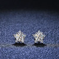 18K gold inlaid diamond earrings PT950 platinum moissanite earrings 18K gold starlight high-end atmospheric earrings jewelry