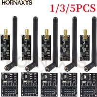5pcs NRF24L01+PA+LNA Wireless Transceiver RF Transceiver Module 2.4G 1100m with Antenna and NRF24L01+ Breakout Adapter with 3.3V