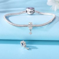 PANPOKI 925 Sterling Silver Starry Tassel Isolation Bead Original Pendants Bracelet Necklace Charm Party Birthday DIY Gifts