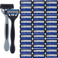 36/24/18/3PCS Manual Shaver Razor For Men Six Layer Blade With Blade Head Old Style Blades Hair Shaver Unisex Beard Hair Knife