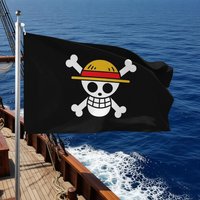 One Piece 60*90CM Pirate Monkey D.Luffy Skull Flag Toy One Piece Straw Hat Pirates Trumpet Banner Flag Yacht Decoration Gifts