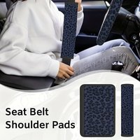 2PCS Leopard Car Seat Belt Cover Soft Shoulder Cushion Universal Auto Safety Belt Protector Interior Accessories