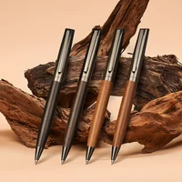 High Quality Metal Wood Ballpoint Pen Premium Smooth Writing High-End Design Black Ink Business Office Pen