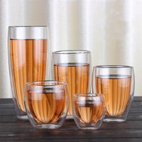 Heat-resistant Double Wall Glass Cup Water Espresso Coffee Cup Set Handmade Beer Mug Tea glass Water Milk Glass Cup Drinkware