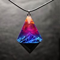 C71D Eye Catching Neckchain with Glow Snow Mountain Pendant for Daily Wear Parties