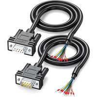 DB9 Male Connector RS232 Serial Extension Cable,D-SUB 9-Pin M/F Adapter to Bare Wire, 9 Wire All Provided with Wiring Terminals