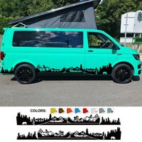 Car Door Side Sticker For Volkswagen VW Transporter T3 T4 T5 T6 Caravelle Multivan Camper Van Vinyl Decal Auto Accessories