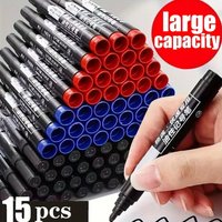 15pcs Oil-Based Permanent Markers Set for Paper, Metal, Glass, Wood, - Ideal for School, Office, Engineering, Construction, Arts