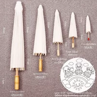 Women Umbrella Japanese Dance Umbrella Decorative Chinese Style Oil Paper Umbrella Children's Drawing Doodles DIY