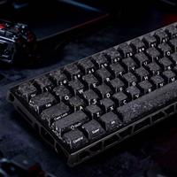 Carbon Fiber Black Cherry Keycap PBT 117 Key Side Engraved Personalized Keycap 60/64/84/98/108 Mechanical Keyboard