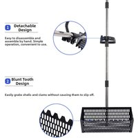 Carbon Steel Beachcombing Rake with Integrated Sifter for Separating Sand from Shells Rocks and Other Beach Deposits Efficiently