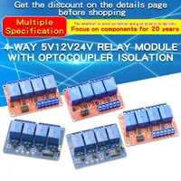 1PCS DC 5V 12V 24V 4 Channel Optocoupler Relay 4 Way Relay Module With Optocoupler Output Low/High Level Trigger Relay Board