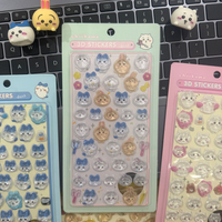 Cartoon 3D Cat Claw Sticker Kawa Crystal Relief Stickers DIY Scrapbook Diary Laptop Stationery Decorative Stickers