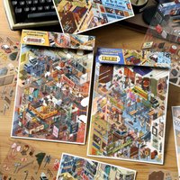 Oversized Landscape Stickers, 47th Issue in Business Today, Miniature Scene Stickers, Handbooks, Scrapbooks, Notebooks, DIY Deco