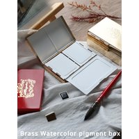 12/18/24cell Brass Watercolor Pigment Portable Colour Mixing Box Multi-functional Travel Sketch Set Watercolor Pigment Metal Box