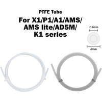 1/2/5M PTFE Tube for Lab AMS A1 Mini Bowden Extruder Filament 1.75mm ID2.5mm OD4mm Teflonto PTFE Pipe for P1P P1S X1C 3d Printer