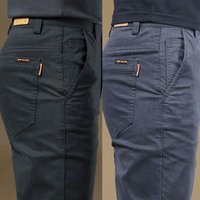 2026 Summer Thin Cotton Men's Casual Pants Trendy Versatile Elastic Light Business Trousers Work Formal Slim Straight Pants