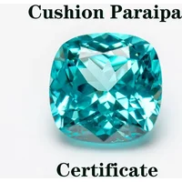 Lab Grown Paraiba Cushion Cut Charms GemstoneExtremely Shiny Quality DIY Ring Necklace Earrings Main Materials Certificate