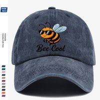 1pc "Bee Cool" Bee Print Baseball Cap with Bee-Themed Fashion Glasses - Adjustable Dad Hat Suitable for Summer, Beach Parties, M