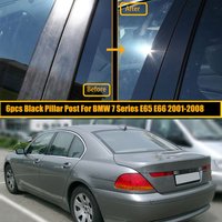 6Pcs for BMW 7 Series E65 E66 2001 2002 2003 2004-2007 2008 Door Window Pillar Posts Trim Molding Cover Stickers Accessories