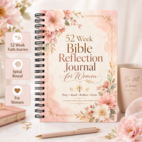 52 Week Faith Reflection Journal for Women A5 Spiral Prayer Study Notebook Scripture Devotional Gift