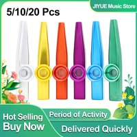 10/20 Pcs Kazoo Metal Colourful Kazoos Orff Musical Instruments Flutes Diaphragm Mouth Kazoos Guitar Mate Lightweight Kazoo
