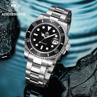 ADDIESDIVE Stainless Steel Watch Men's European and American Business Leisure Quartz Watch Waterproof Outdoor Sports Watch image 4